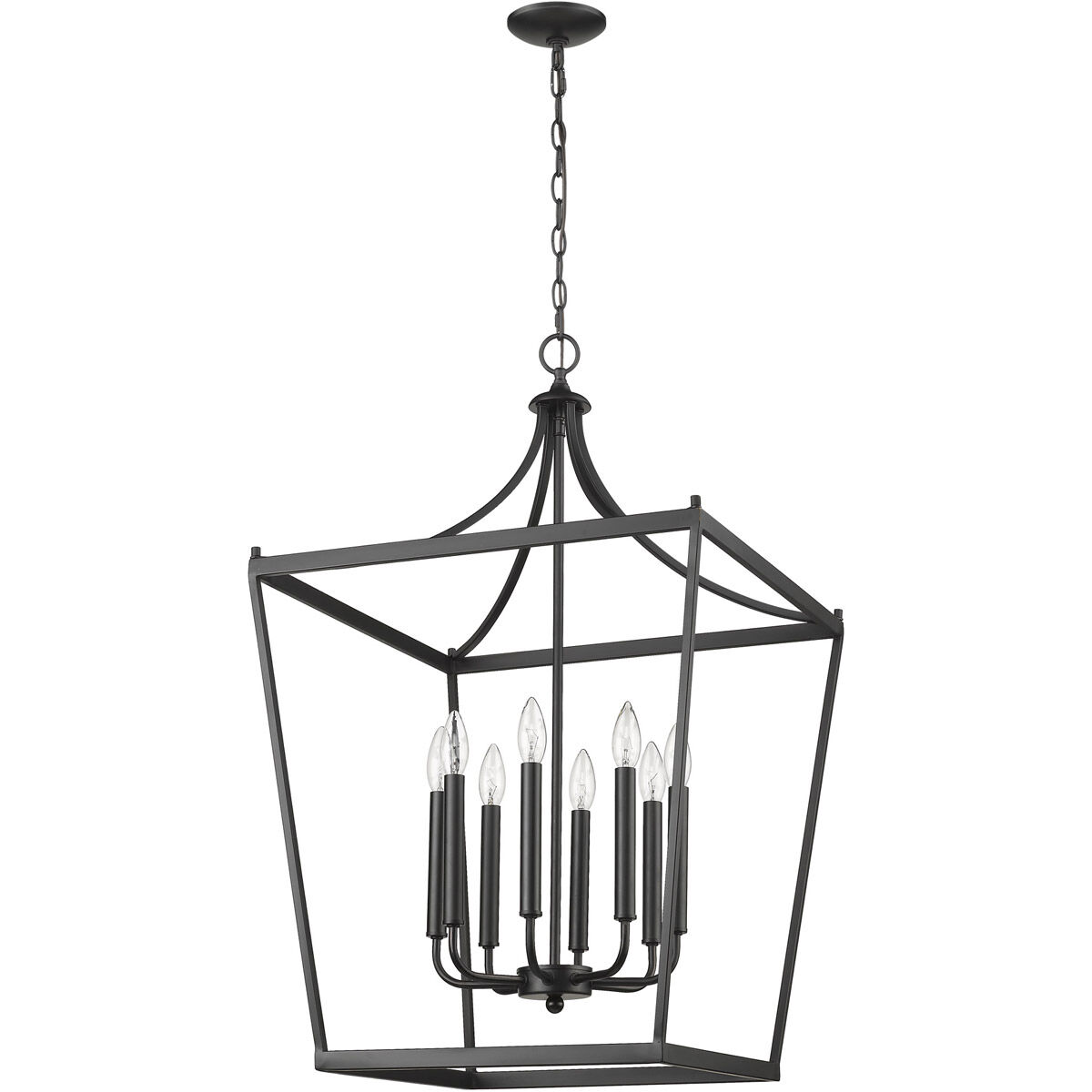 Kennedy 8 Light 20 inch Matte Black Chandelier Ceiling Light