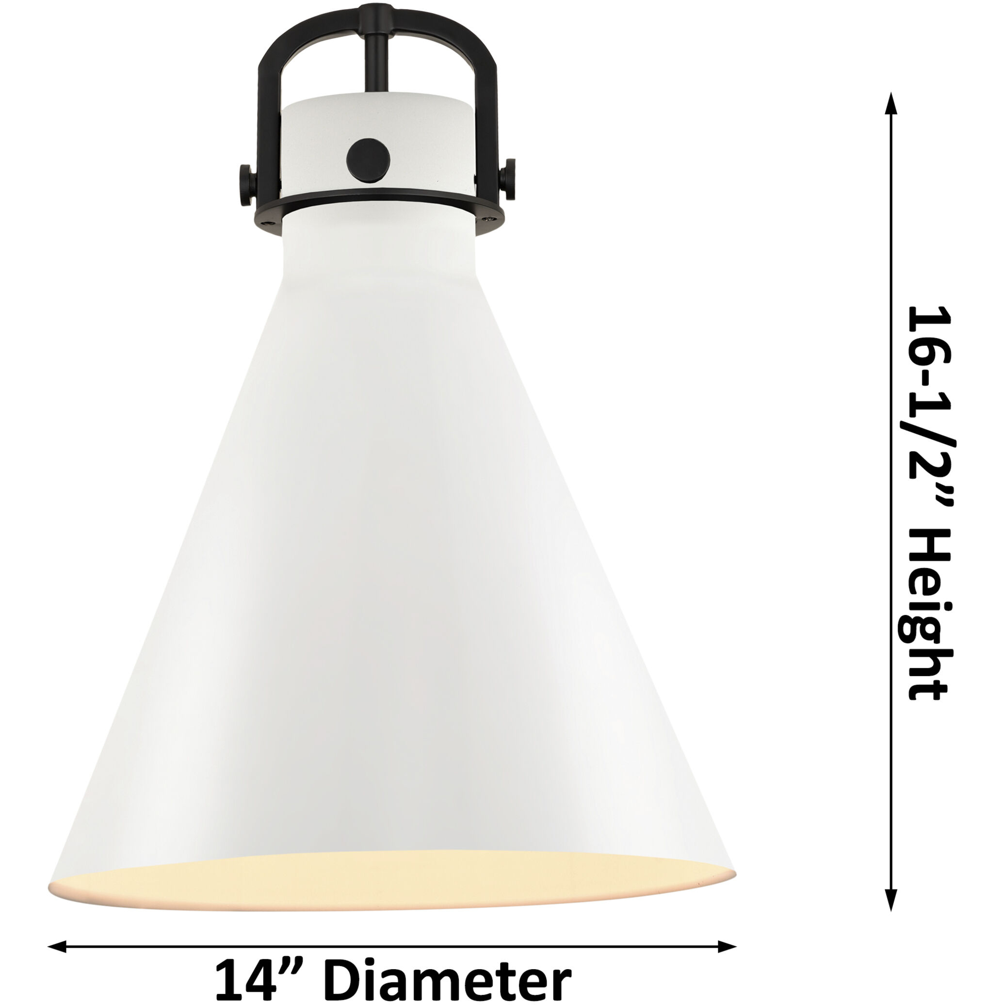 Newton Cone 1 Light 14 inch Matte Black Stem Hung Pendant Ceiling Light