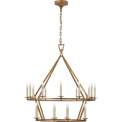 Chapman & Myers Darlana 20 Light 30 inch Gilded Iron Two-Tier Chandelier Ceiling Light, Medium