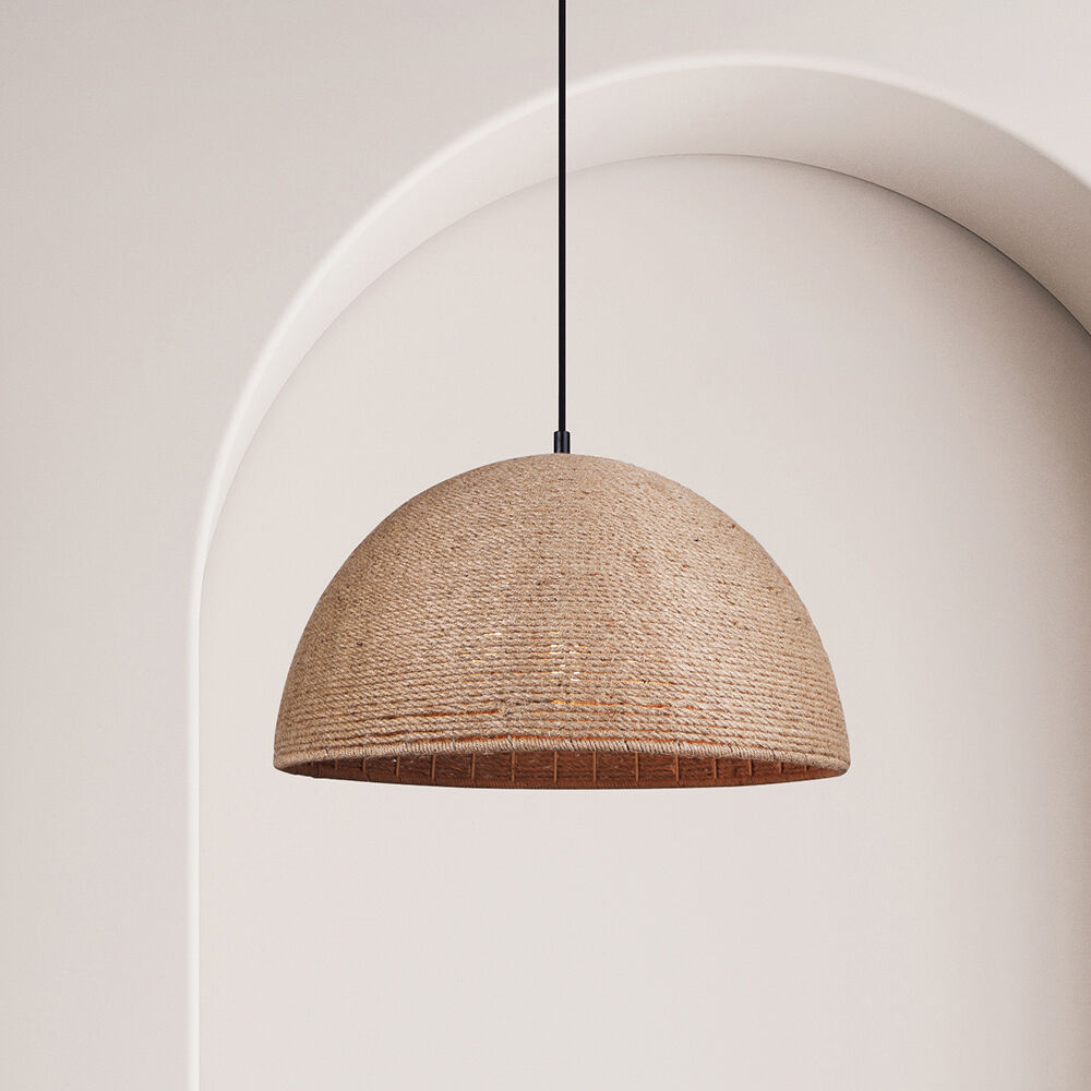 Aubrie 3 Light 20 inch Matte Black/Rope Color Pendant Ceiling Light