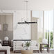 Denmark 8 Light 36 inch Brushed Nickel with Black Accents Chandelier Ceiling Light