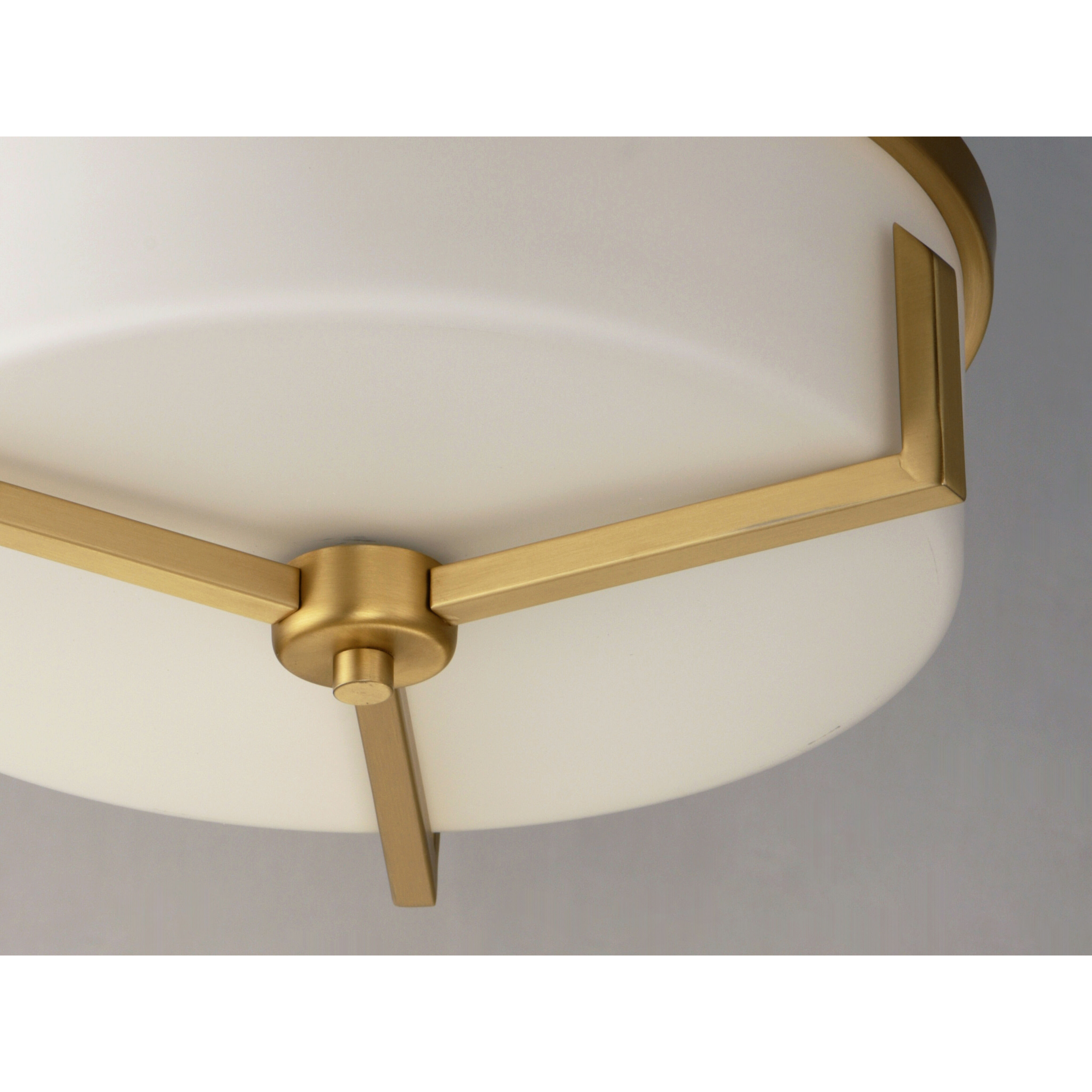 Dart 3 Light 14 inch Satin Brass Flush Mount Ceiling Light