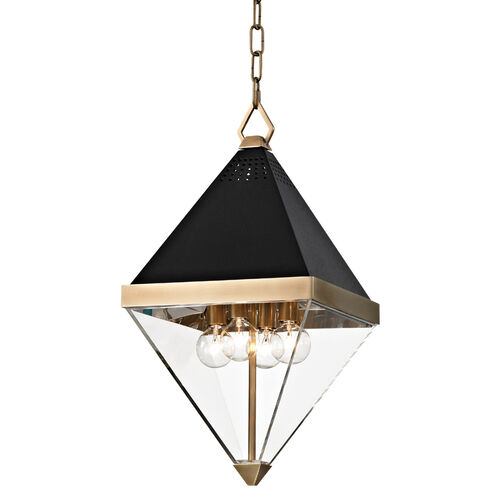 Coltrane 4 Light 10 inch Aged Brass / Black Pendant Ceiling Light