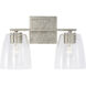 Sylvia 2 Light 15 inch Antique Silver Vanity Light Wall Light