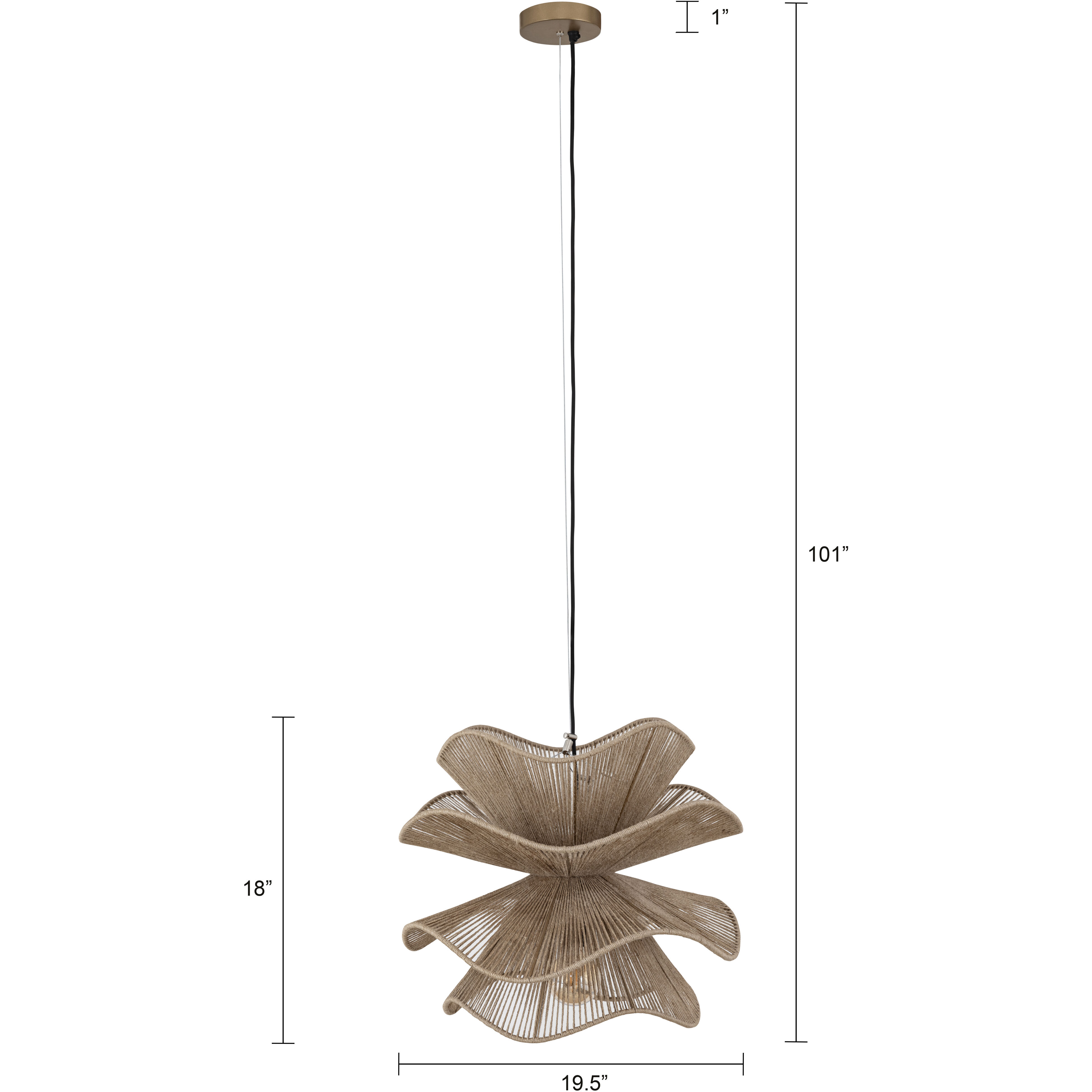 Sage 2 Light 19.5 inch Natural Pendant Ceiling Light
