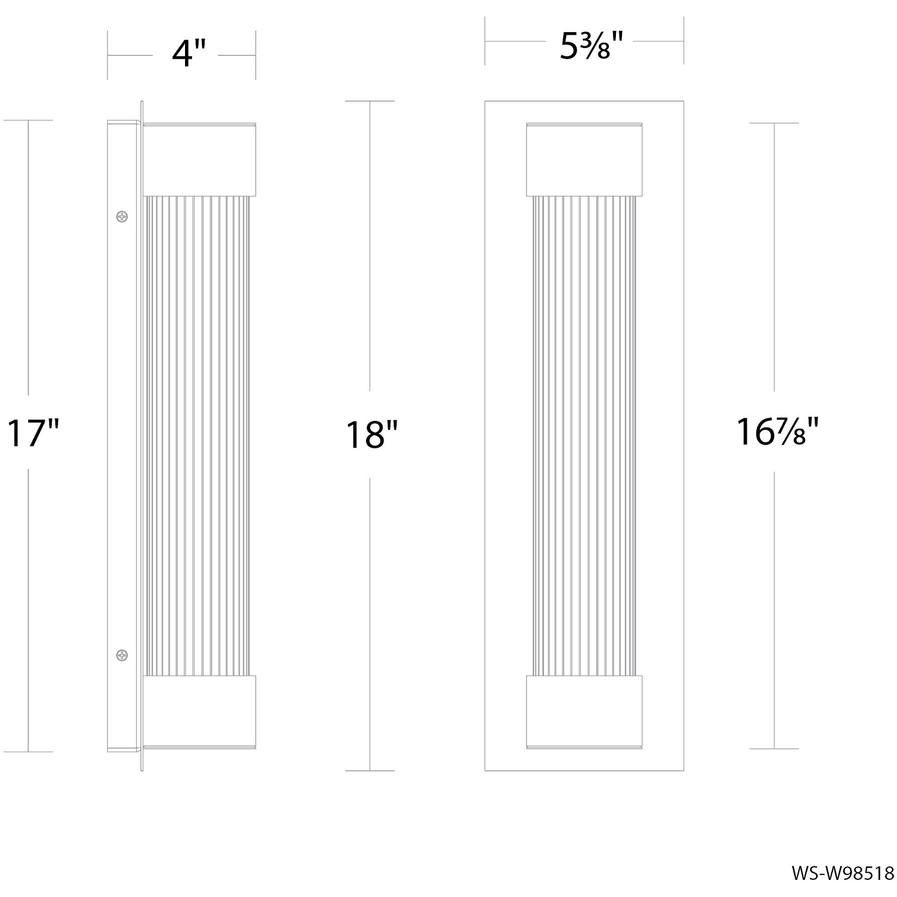 Chyzel LED 18 inch Black Outdoor Wall Lighting in 2700K