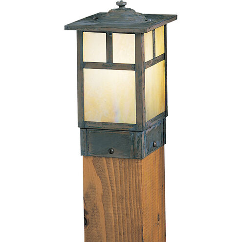 Mission 120V 60 watt Satin Black Outdoor Landscape in Amber Mica, T-Bar Overlay, T-Bar Overlay