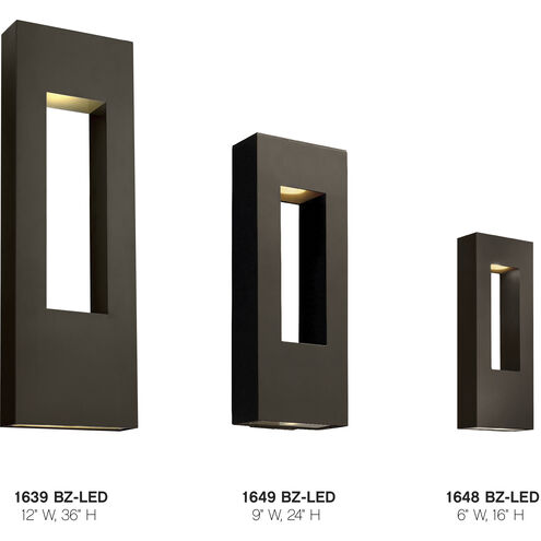 Atlantis LED 16 inch Bronze Outdoor Wall Mount Lantern, Medium