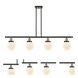 Ballston Beacon LED 48 inch Black Antique Brass Island Light Ceiling Light in Matte White Glass