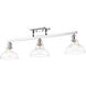 Yep Carver 3 Light 35.5 inch Chrome Semi-Flush Mount Ceiling Light in Clear Glass