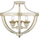 Jules 3 Light 18.25 inch Antique Ivory Semi-Flush Mount Ceiling Light