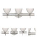 Brella 3 Light 23 inch Satin Nickel Vanity Lighting Wall Light in Halogen, Chalk Glass