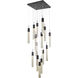 Canada 15 Light 23.6 inch Black Chandelier Ceiling Light in Black and Gold