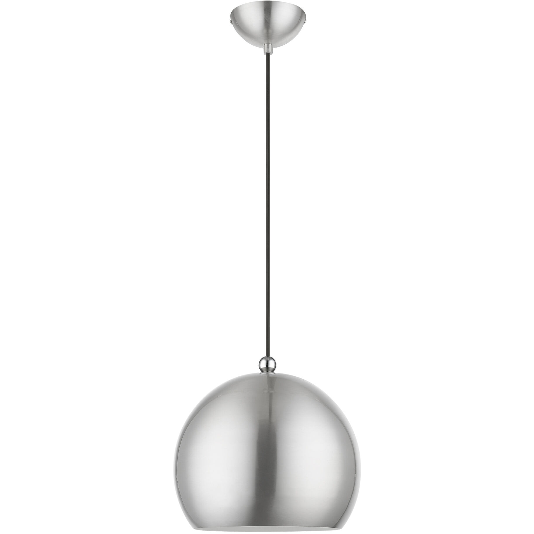Stockton 1 Light 12 inch Brushed Nickel with Polished Chrome Accents Pendant Ceiling Light, Globe