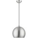 Stockton 1 Light 12 inch Brushed Nickel with Polished Chrome Accents Pendant Ceiling Light, Globe