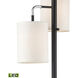 Uprising 72 inch 9.00 watt Black with Chrome and White Floor Lamp Portable Light