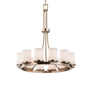 Textile LED 28 inch Brushed Nickel Chandelier Ceiling Light