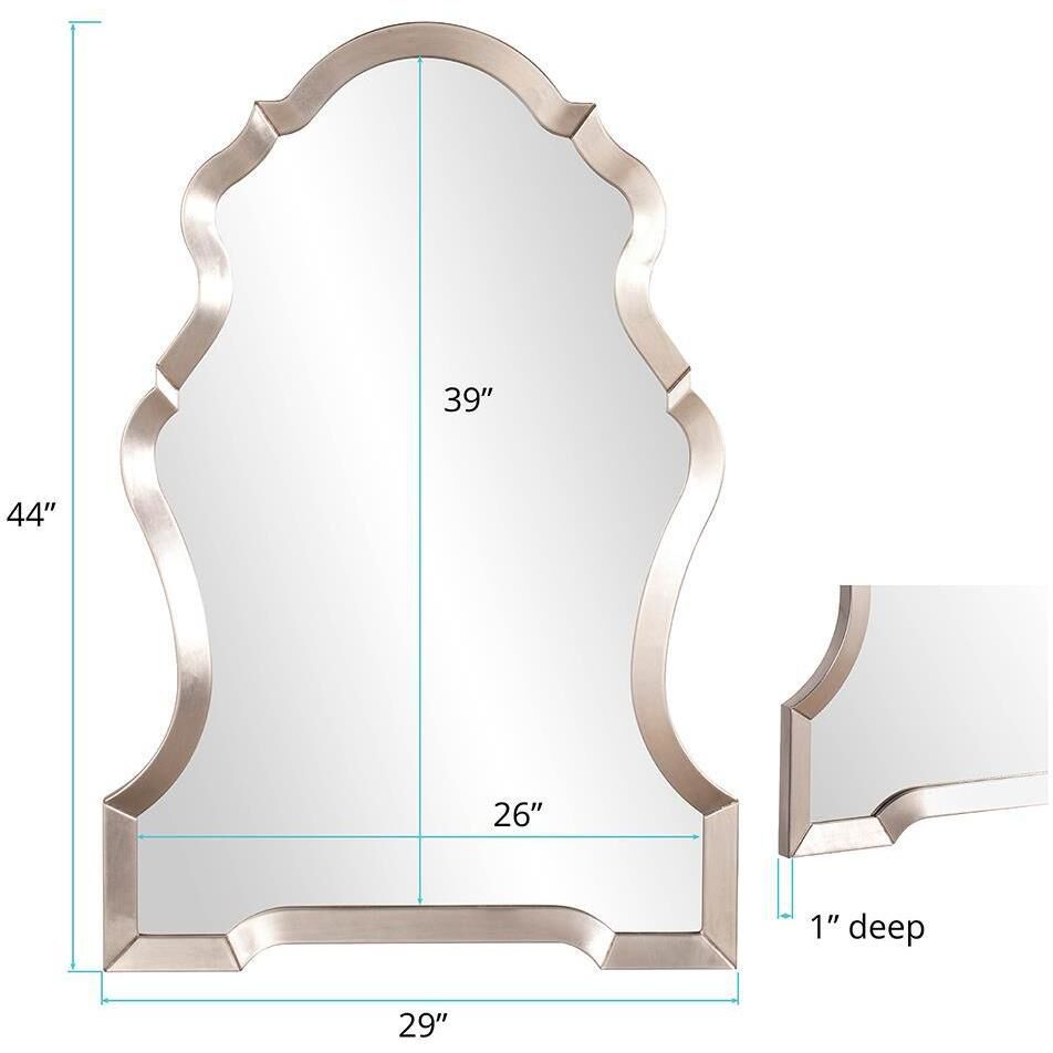 Nadia 44 X 29 inch Bright Silver Leaf Wall Mirror