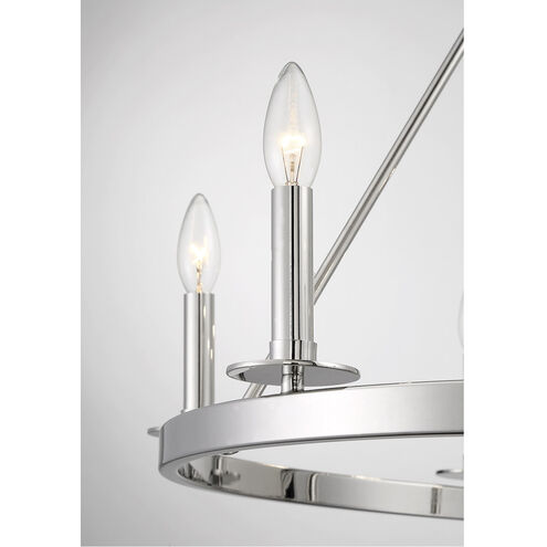 Traditional 6 Light 26 inch Polished Nickel Chandelier Ceiling Light