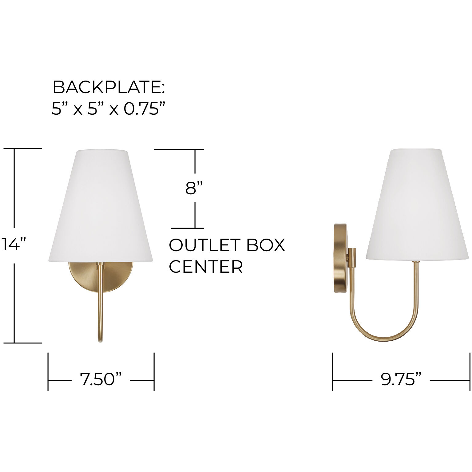 Julia 1 Light 7.5 inch Matte Brass Sconce Wall Light