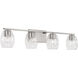 Lucas 4 Light 34 inch Brushed Nickel Vanity Light Wall Light