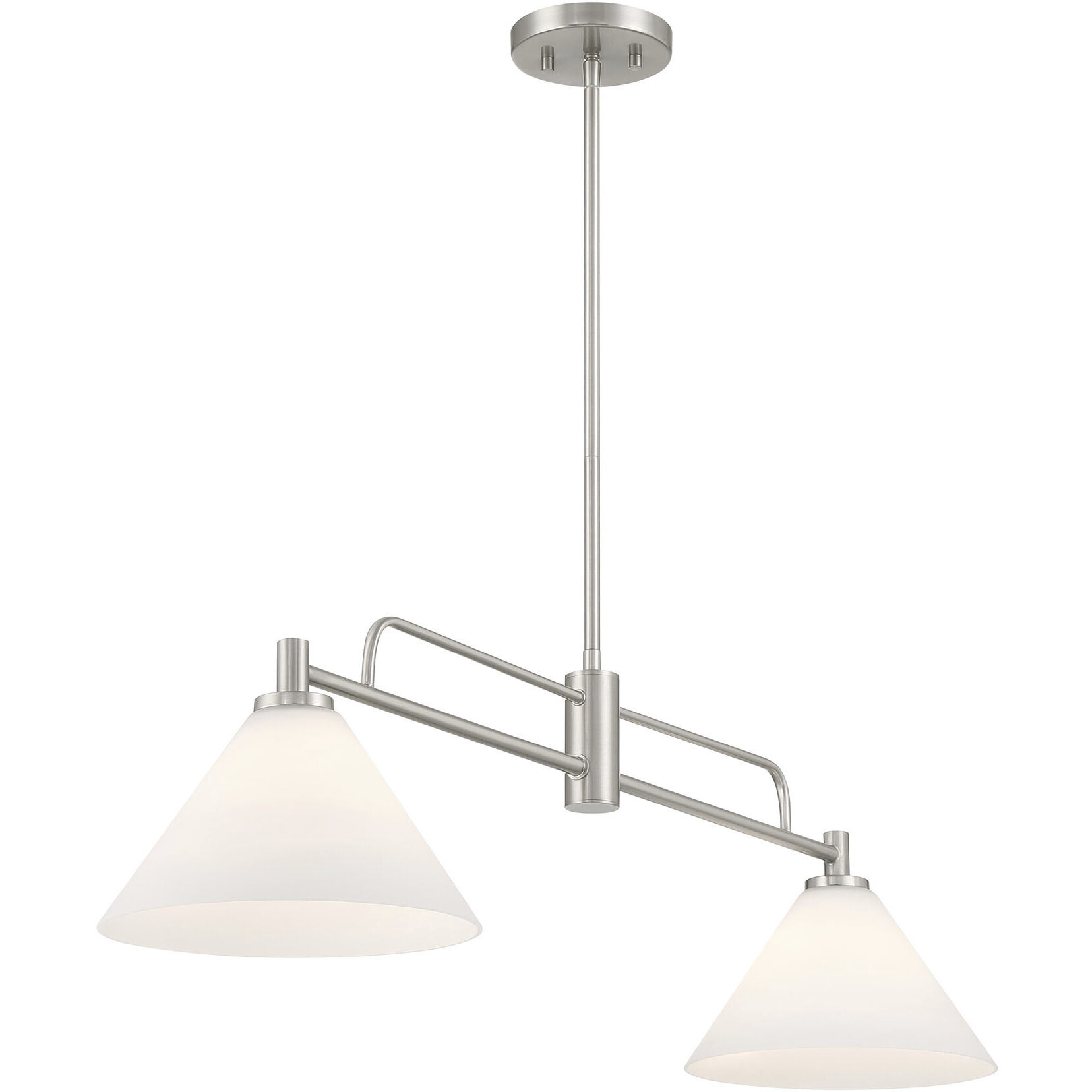 Transitional 2 Light 10 inch Brushed Nickel Chandelier Ceiling Light