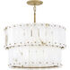 Simone LED 24 inch Burnished Gold Chandelier Ceiling Light in Alabaster, Drum