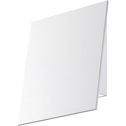 Angled Plane LED 8 inch Textured White Indoor-Outdoor Sconce, Inside-Out