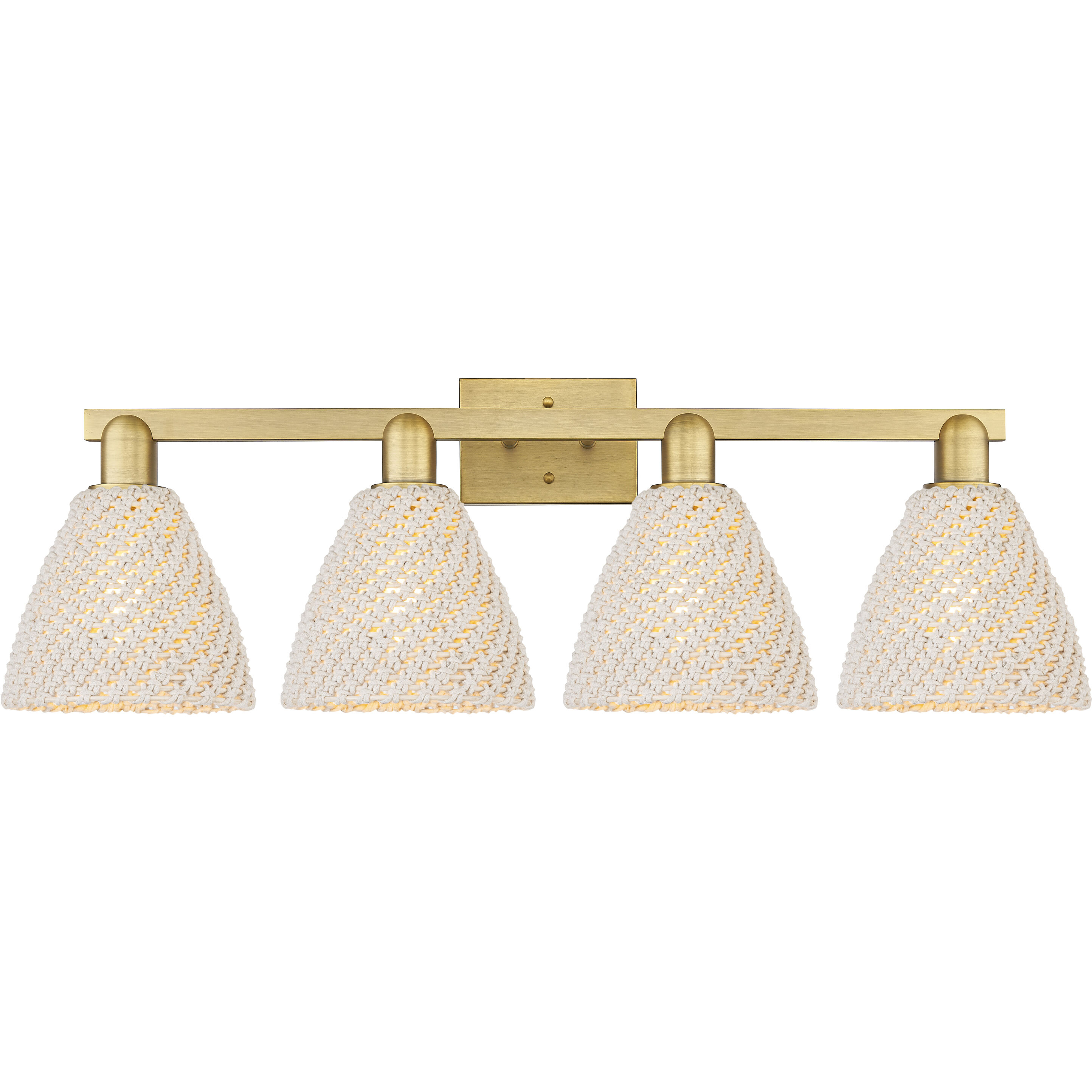 Natural Ballston Dome 4 Light 36 inch Brushed Brass Bath Vanity Light Wall Light