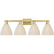 Natural Ballston Dome 4 Light 36 inch Brushed Brass Bath Vanity Light Wall Light