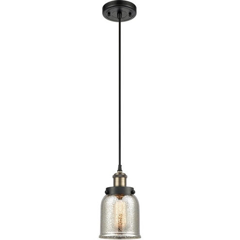 Ballston Bell LED 5 inch Black Antique Brass Mini Pendant Ceiling Light, Small Bell
