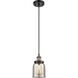 Ballston Bell LED 5 inch Black Antique Brass Mini Pendant Ceiling Light, Small Bell
