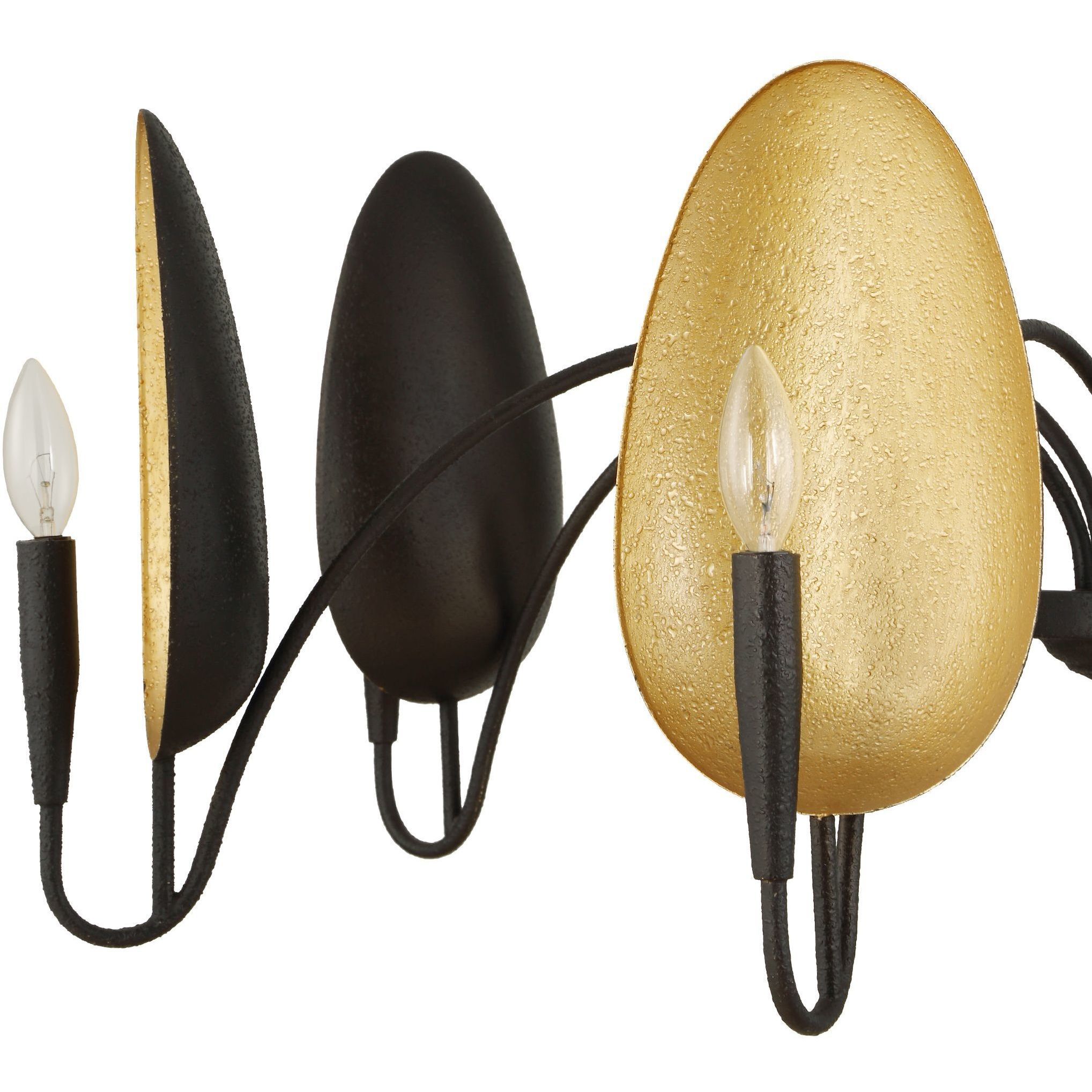 Warwick 6 Light 41.5 inch Black and Gold Textured Chandelier Ceiling Light