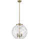Ballston Athens Water Glass 3 Light 15.75 inch Antique Brass Statement Pendant Ceiling Light in Incandescent