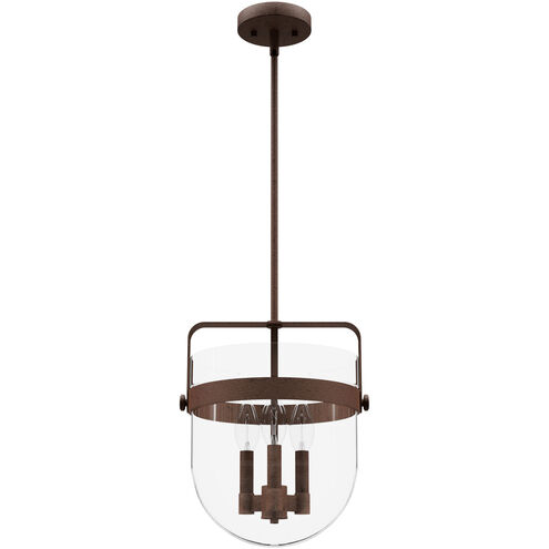 Karloff 3 Light 11.75 inch Textured Rust Pendant Ceiling Light