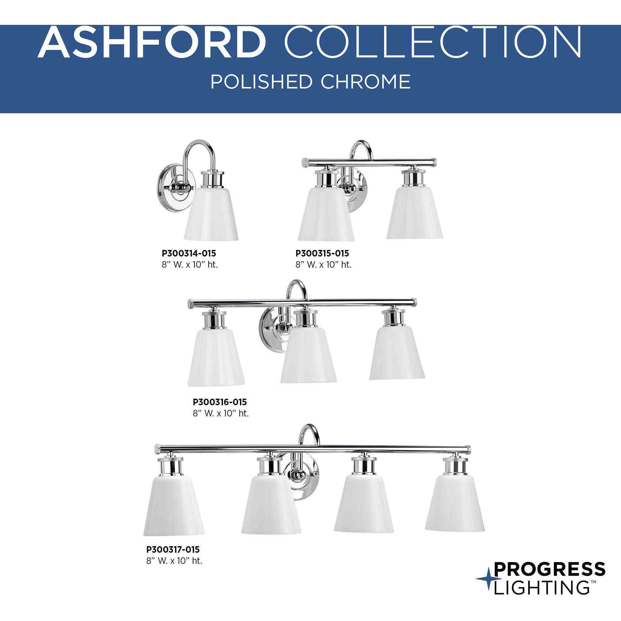 Ashford 2 Light 15 inch Polished Chrome Bath Vanity Wall Light