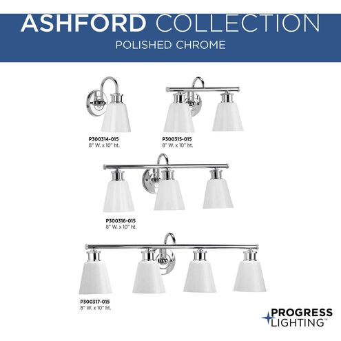 Ashford 2 Light 15 inch Polished Chrome Bath Vanity Wall Light