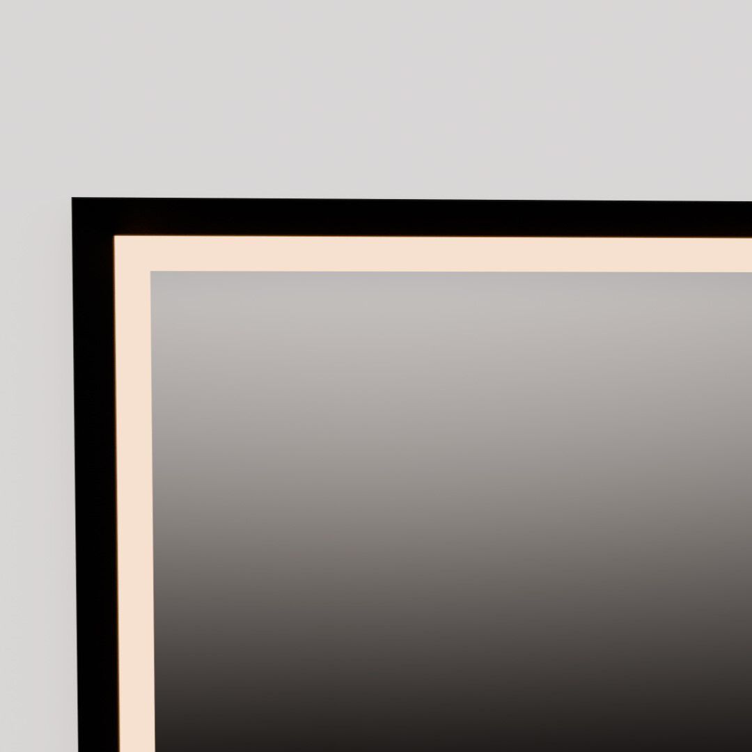 Dusk 24 X 18 inch Black LED Lighted Mirror, Vanita by Oxygen