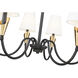 Claudelle 6 Light 32 inch Matte Black and Modern Gold Chandelier Ceiling Light