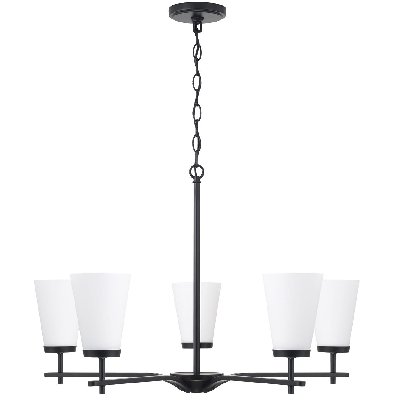 Drake 5 Light 28 inch Matte Black Chandelier Ceiling Light