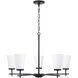 Drake 5 Light 28 inch Matte Black Chandelier Ceiling Light