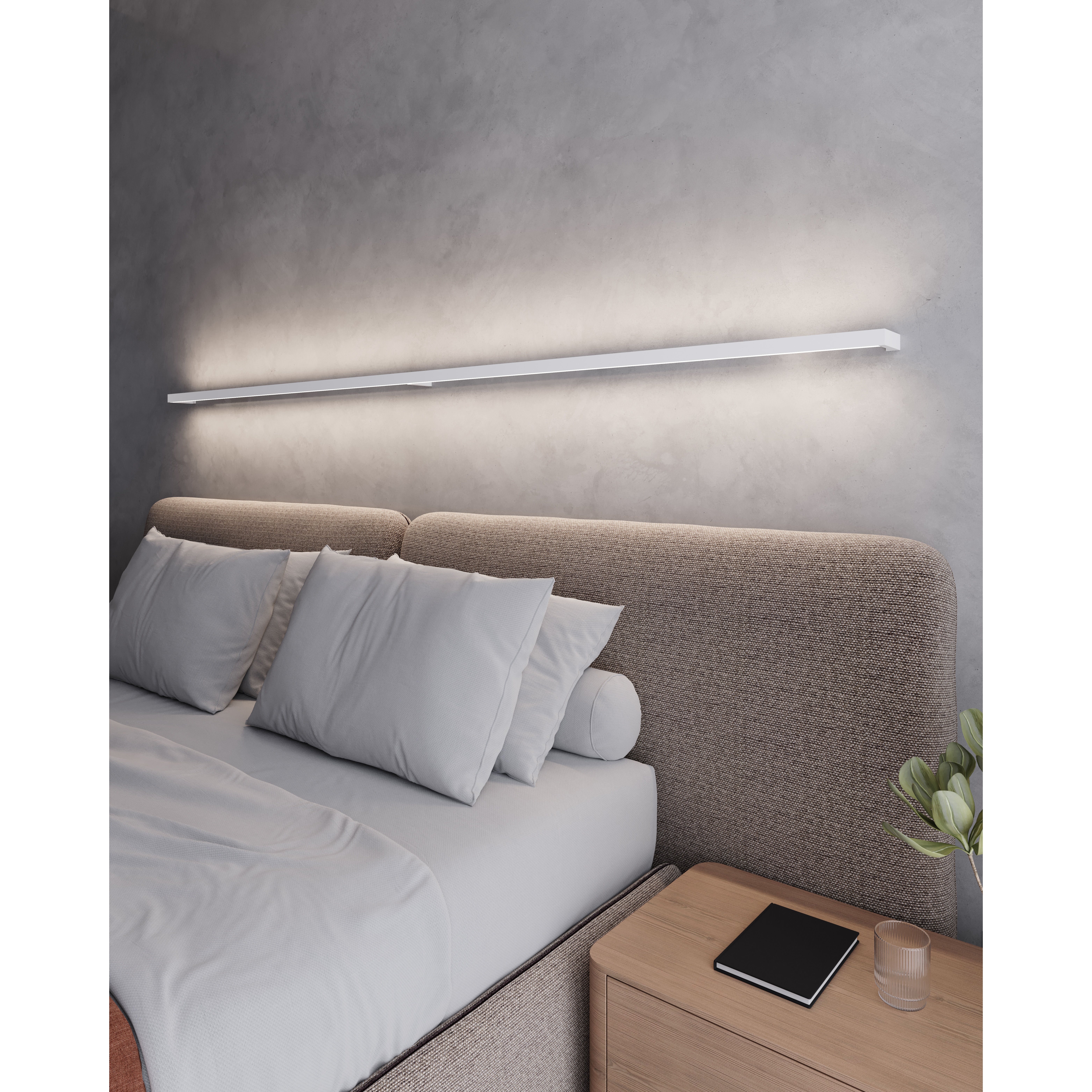 Thin-Line LED 96 inch Satin White Wall Bar Wall Light in 8ft., 3000K
