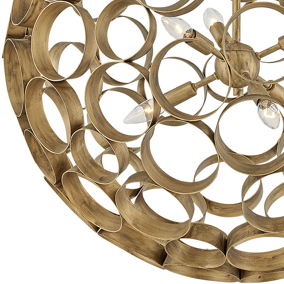 Centric LED 28 inch Burnished Gold Chandelier Ceiling Light, Orb