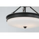 Halora 3 Light 15.25 inch Dark Matte Black Semi-Flush Mount Ceiling Light