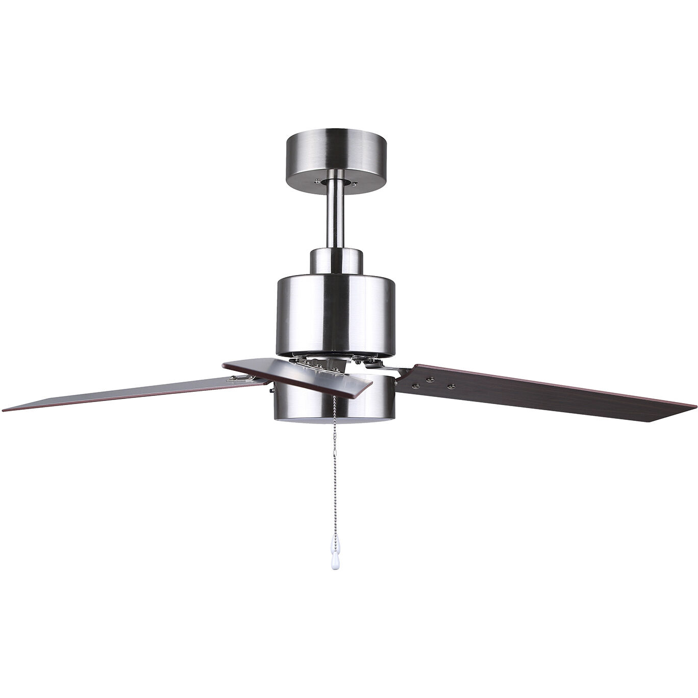 Liv 52 inch Brushed Nickel with Gray and walnut Blades Ceiling Fan