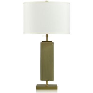 Dann Foley 30.5 inch 150 watt Olive Green and Brushed Brass Table Lamp Portable Light
