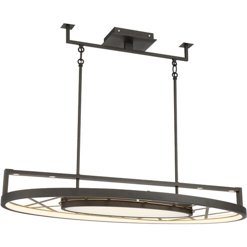 Tribeca LED 44 inch Smoked Iron And Soft Brass Island Light Ceiling Light