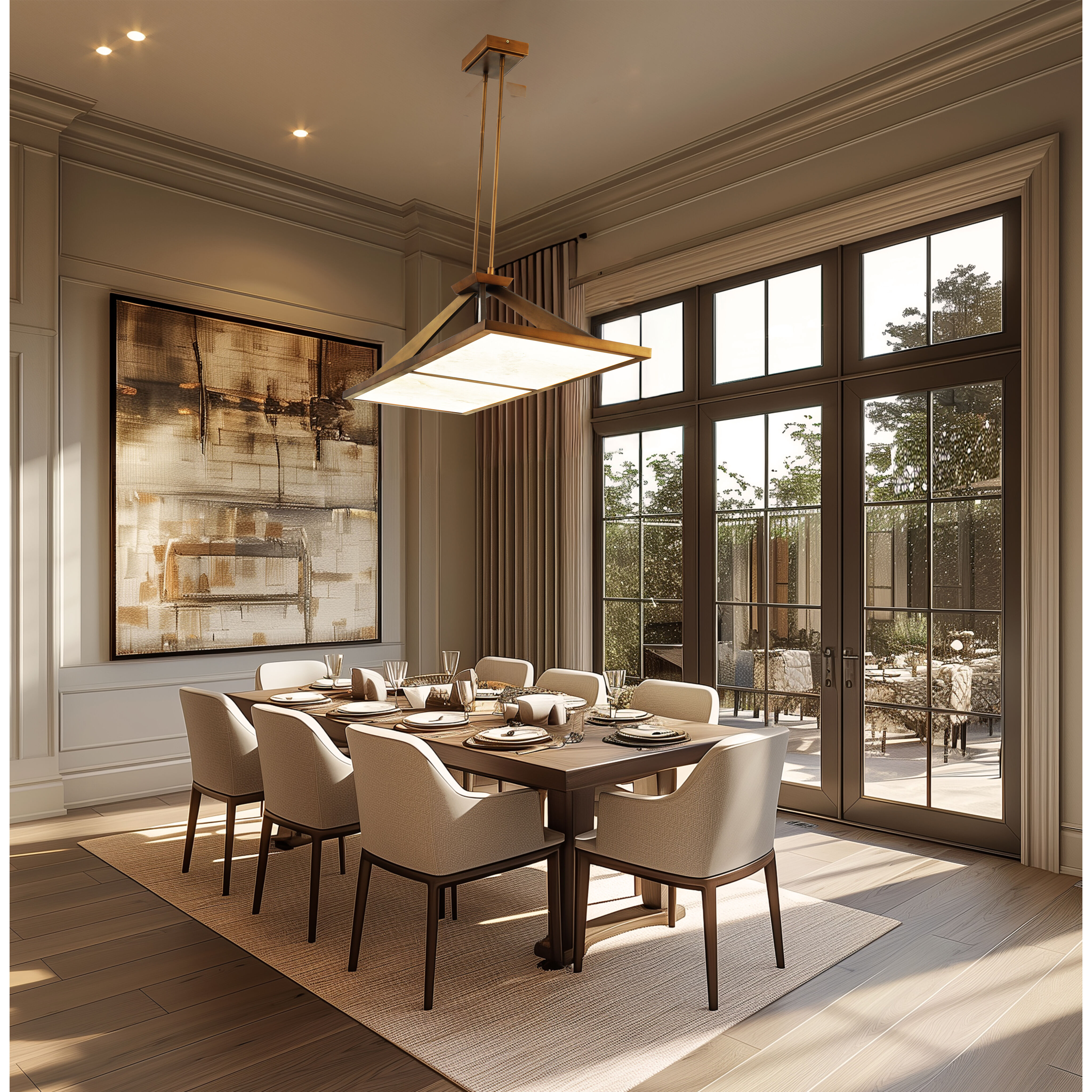 Stiles LED 48 inch Ashen Gold Island Chandelier Ceiling Light