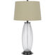 Mansfield 31.63 inch 100.00 watt Iron Grey and Patterned Glass Table Lamp Portable Light