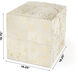 Victorian Hair on Hide with Spots Cube Ottoman in White